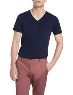 Arnie Pima Cotton Tee In Navy