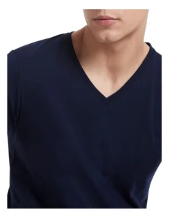 Arnie Pima Cotton Tee In Navy -Men's Fashion 405408700 405402130 4 2 720x928