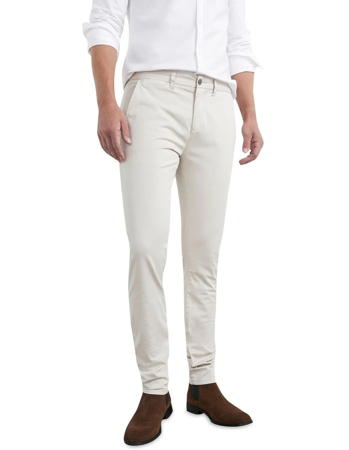 French Connection Slim Fit Chino Pant In Cream 3 French Connection Slim Fit Chino Pant In Cream