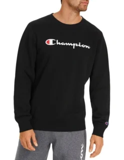 Champion Script Crew Sweat Top Black