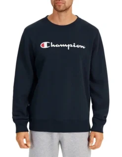 Champion Script Crew Sweat Top Navy