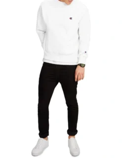 Champion Reverse Weave Crew Sweat White