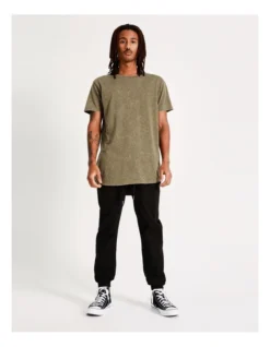Esperance Acid Wash Tee Khaki Green