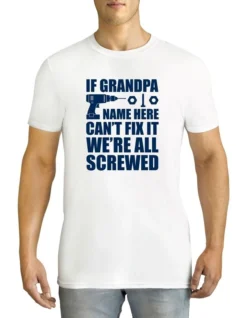 Men's Father's Day Grandpa Fix It Personalised Cotton T-Shirt