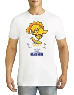 Men's Zodiac Pisces Personalised Cotton T-Shirt