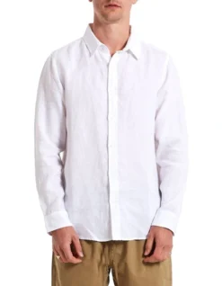 Linen Long Sleeve Shirt White