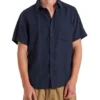 Linen Short Sleeve Shirt Navy -Men's Fashion 731258560 1 720x928