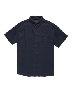 Linen Short Sleeve Shirt Navy 11 Linen Short Sleeve Shirt Navy -Men's Fashion 731258560 5 720x928