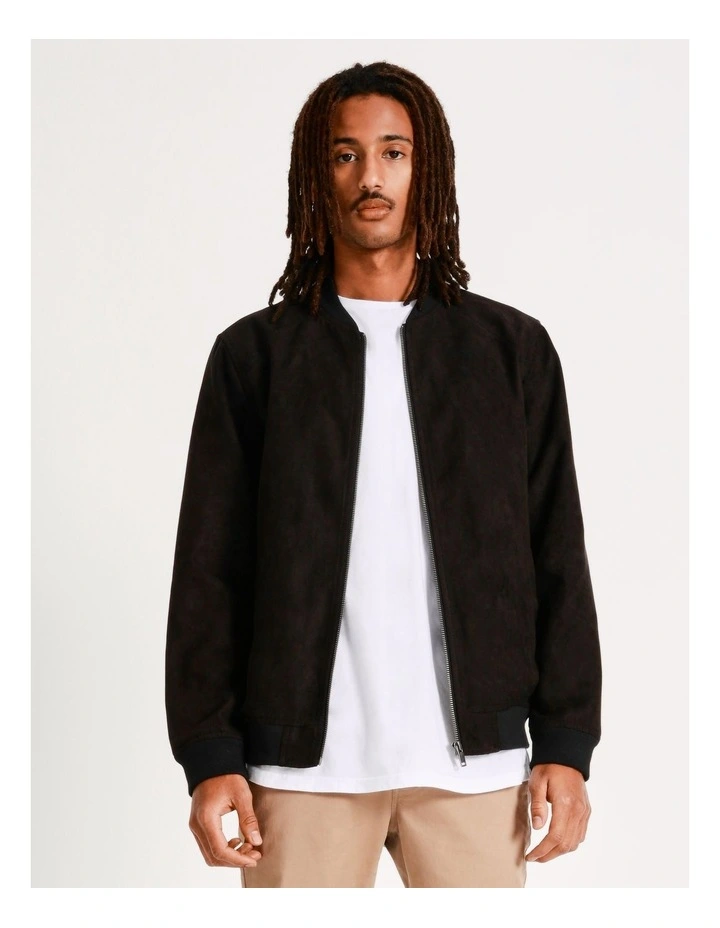 Travis Sueded Bomber Jacket Black 3 Travis Sueded Bomber Jacket Black