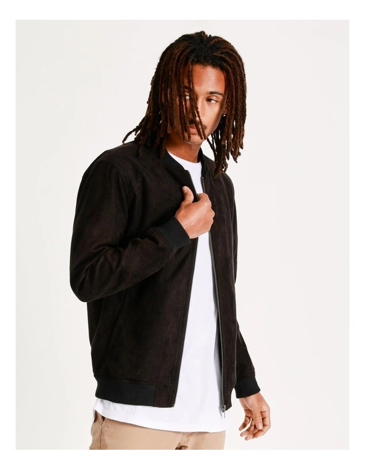 Travis Sueded Bomber Jacket Black 5 Travis Sueded Bomber Jacket Black - Image 3