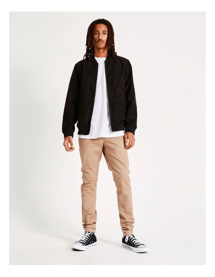 Travis Sueded Bomber Jacket Black 6 Travis Sueded Bomber Jacket Black - Image 4