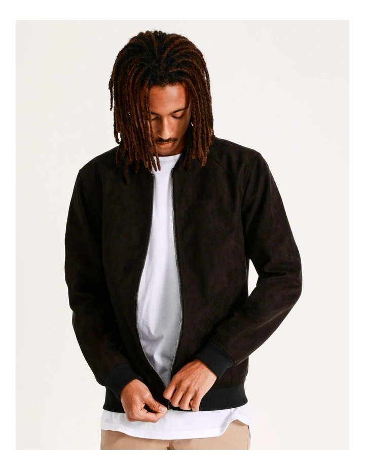 Travis Sueded Bomber Jacket Black 8 Travis Sueded Bomber Jacket Black - Image 6
