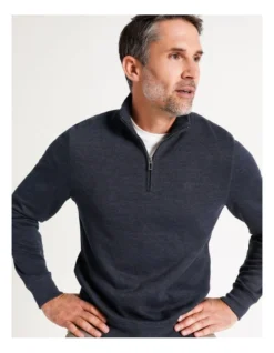 Bloomsbury Quarter Zip Sweat Navy -Men's Fashion 748216450 3 1 720x928