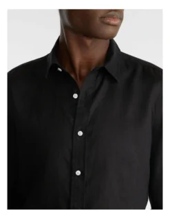 West Hampton Pure Linen Shirt Black -Men's Fashion 767207530 3 1 720x928