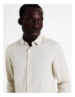 Bondi Linen Long Sleeve Relaxed Shirt In Oatmeal -Men's Fashion 780026140 5 1 720x928