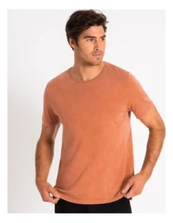 Kingscliff Snow Wash Tee Burnt Orange -Men's Fashion 782100460 2 3 720x928
