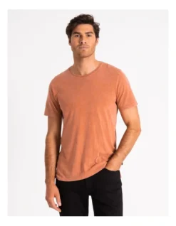 Kingscliff Snow Wash Tee Burnt Orange -Men's Fashion 782100460 3 3 720x928