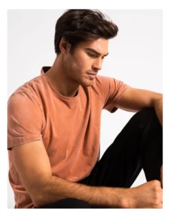 Kingscliff Snow Wash Tee Burnt Orange -Men's Fashion 782100460 7 2 720x928