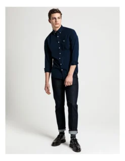 Gant The Broadcloth Long Sleeve Shirt In Navy -Men's Fashion 796763710 5 720x928