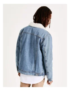 Garrett Denim Sherpa Jacket Blue -Men's Fashion 803996740 7 720x928