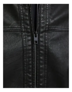 Jack & Jones Warner Faux Leather Jacket Black -Men's Fashion 814477690 3 720x928