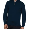 Cotton Cashmere Quarter Zip Knit Navy -Men's Fashion 824420080 1 720x928