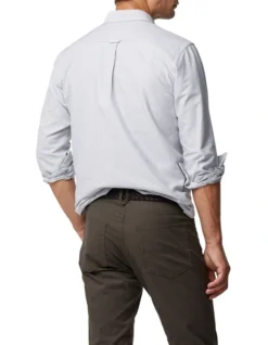 Gunn Oxford Stripe Sports Fit Shirt Granite -Men's Fashion 825937840 3 1 720x928