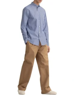Gant The Broadcloth Stripe Long Sleeve Shirt In Blue -Men's Fashion 826587550 4 1 720x928