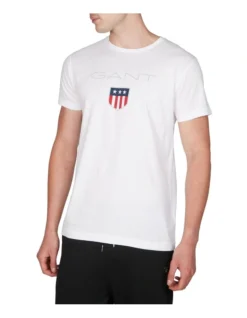 Gant Shield Short Sleeve TShirt In White