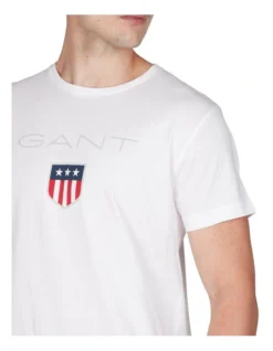 Gant Shield Short Sleeve TShirt In White 9 Gant Shield Short Sleeve TShirt In White -Men's Fashion 832910320 4 2 720x928