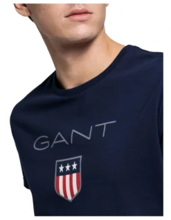 Gant Shield Short Sleeve T-Shirt In Blue -Men's Fashion 832910410 869267530 4 720x928