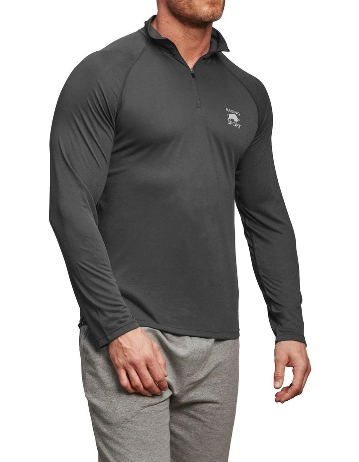 Performance Quarter Zip Long Sleeve Top Black 3 Performance Quarter Zip Long Sleeve Top Black