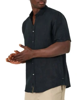 The Tennyson Linen Shirt In Black -Men's Fashion 843579460 4 720x928