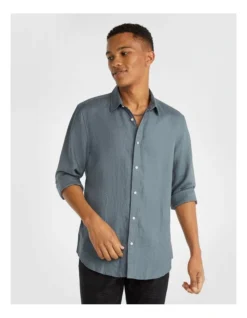 West Hampton Pure Linen Long Sleeve Shirt Teal 12 West Hampton Pure Linen Long Sleeve Shirt Teal -Men's Fashion 845656570 4 3 720x928