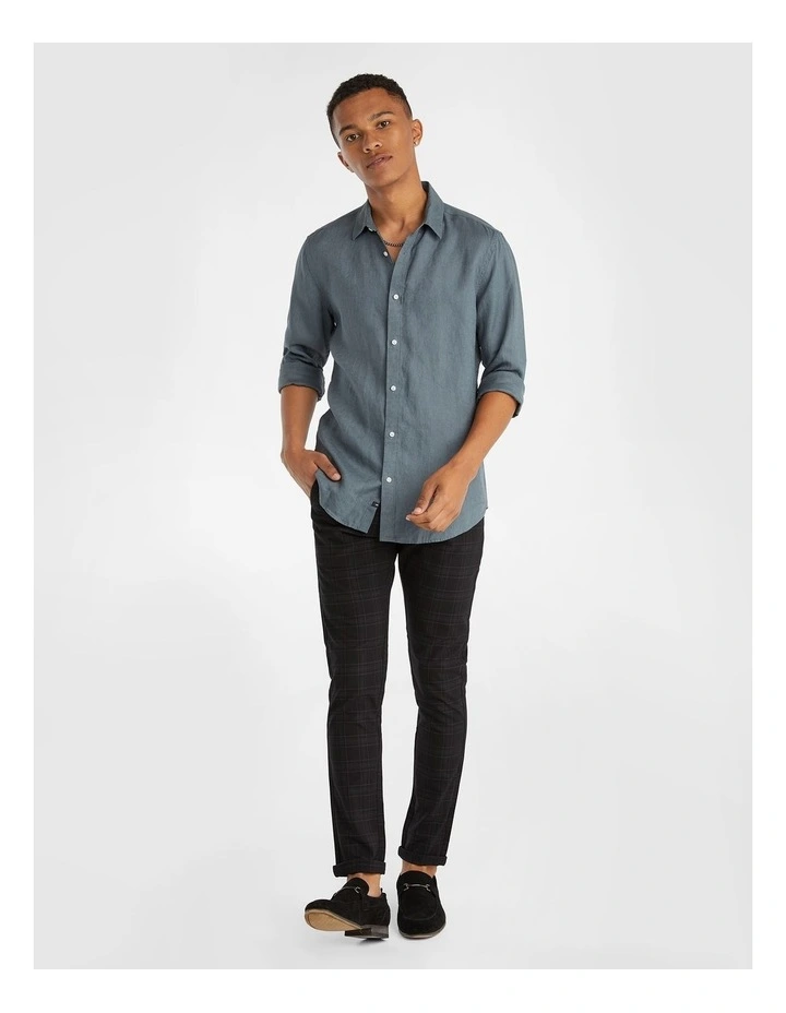 West Hampton Pure Linen Long Sleeve Shirt Teal 7 West Hampton Pure Linen Long Sleeve Shirt Teal - Image 5