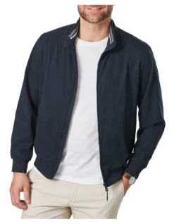 Soft Touch Harrington Bomber Jacket Navy