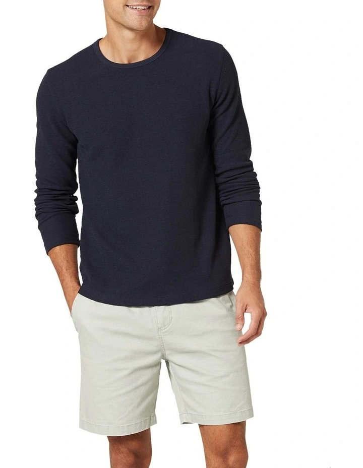 Waffle Knit Sweat Top Navy 3 Waffle Knit Sweat Top Navy