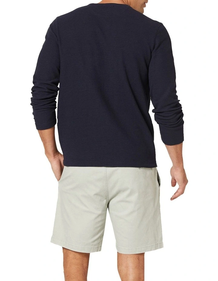 Waffle Knit Sweat Top Navy 4 Waffle Knit Sweat Top Navy - Image 2