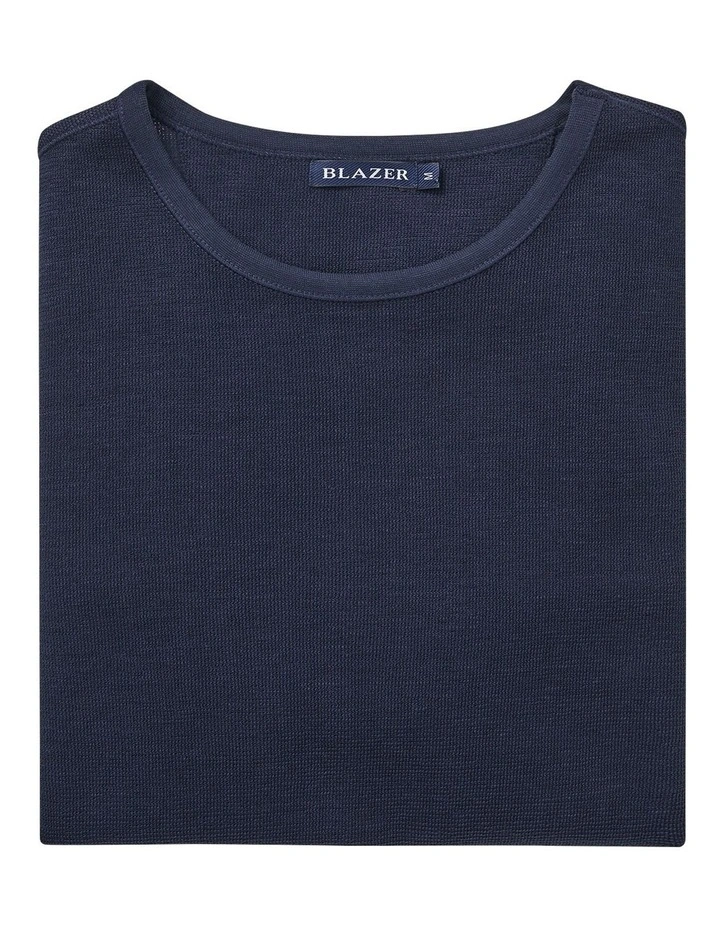 Waffle Knit Sweat Top Navy 7 Waffle Knit Sweat Top Navy - Image 5