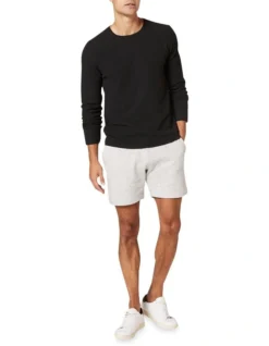 Waffle Knit Sweat Top Black -Men's Fashion 848793160 3 720x928