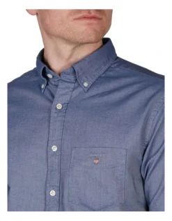 Gant Regular Oxford Broadcloth Long Sleeve Shirt In Blue -Men's Fashion 848977930 3 720x928