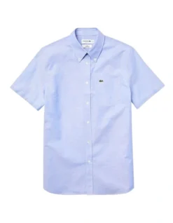 Lacoste Short Sleeve Oxford Shirt Blue -Men's Fashion 849881800 3 720x928