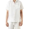 Nero Linen Collared Button Down Shirt White -Men's Fashion 854693290 1 720x928