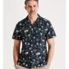 Breezy Palms Print Short Sleeve Shirt In Navy 2 Breezy Palms Print Short Sleeve Shirt In Navy -Men's Fashion 857824300 1 1 720x928