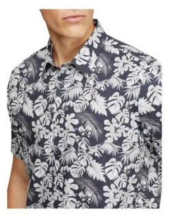 Oxford Leyton Printed Short Sleeve Relax Fit Shirt Navy -Men's Fashion 863145820 4 720x928