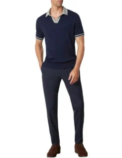 Fitzroy Flat Rib Knit Polo Navy -Men's Fashion 872457940 872438320 5 720x928