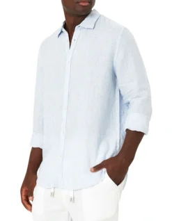 The Vista Del Lago Linen Shirt In Blue -Men's Fashion 872615980 2 720x928