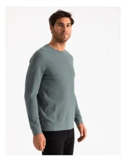 Demarchi Long Sleeve Waffle Crew Tee Blue -Men's Fashion 878716540 4 720x928