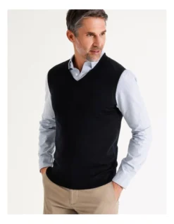 Australian Merino Vest In Navy -Men's Fashion 879842350 3 720x928