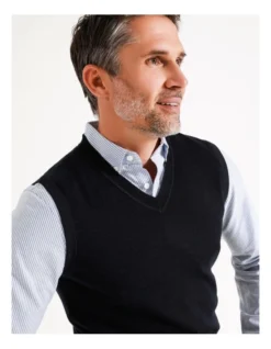 Australian Merino Vest In Navy -Men's Fashion 879842350 4 720x928